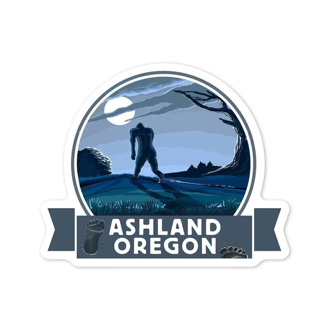 Ashland, Oregon, Bigfoot Country, Contour, Vinyl Sticker Sticker Lantern Press 