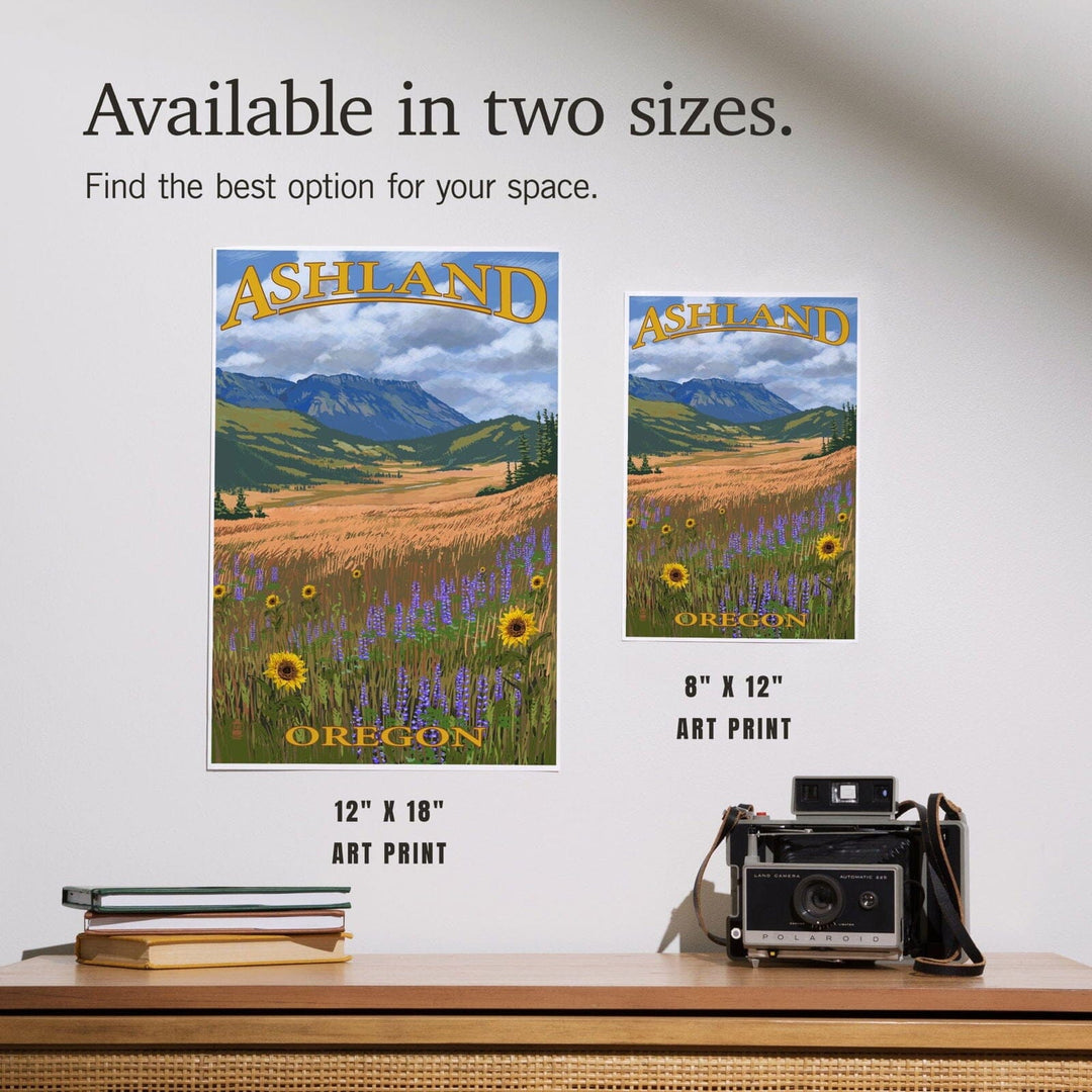 Ashland, Oregon, Field and Flowers, Art & Giclee Prints Art Lantern Press 