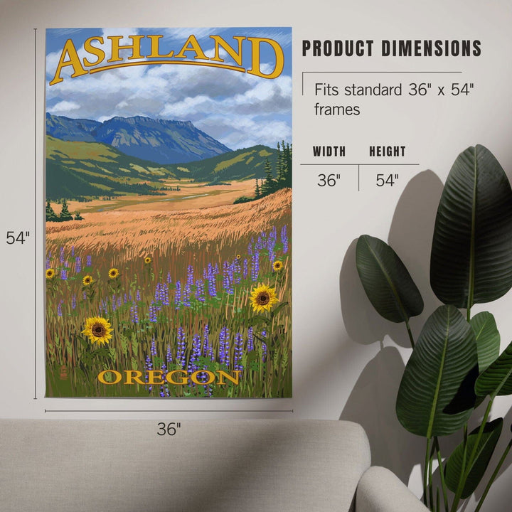 Ashland, Oregon, Field and Flowers, Art & Giclee Prints Art Lantern Press 