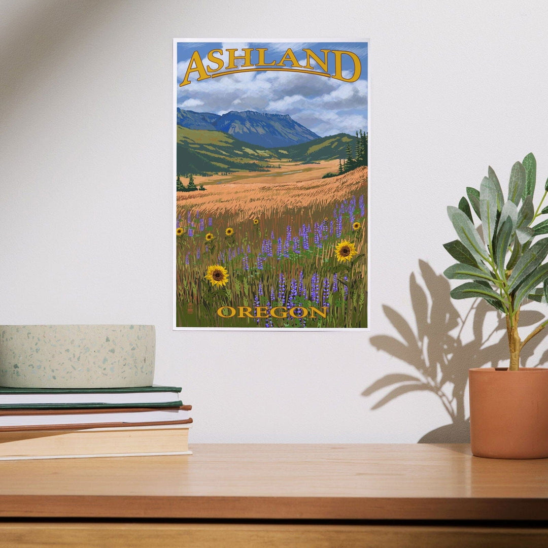 Ashland, Oregon, Field and Flowers, Art & Giclee Prints Art Lantern Press 