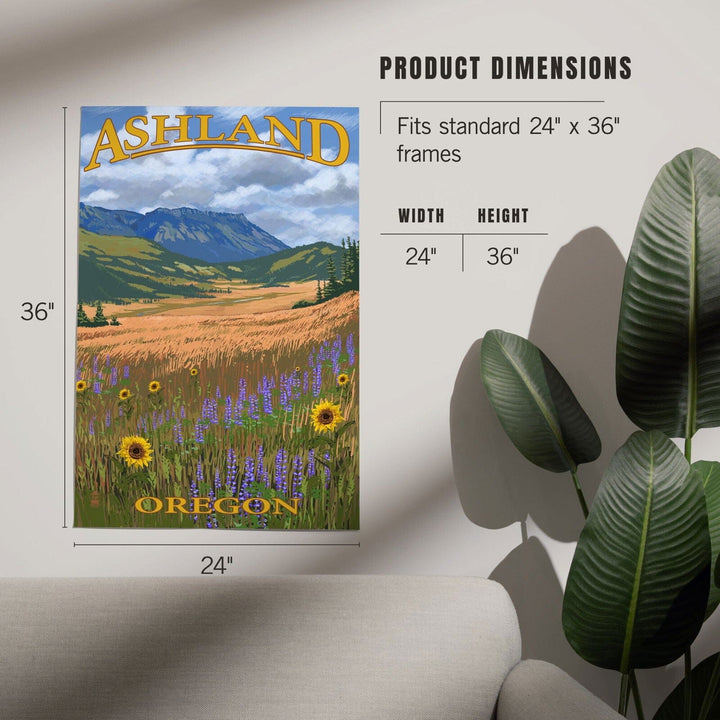 Ashland, Oregon, Field and Flowers, Art & Giclee Prints Art Lantern Press 