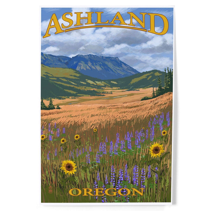 Ashland, Oregon, Field and Flowers, Art & Giclee Prints Art Lantern Press 