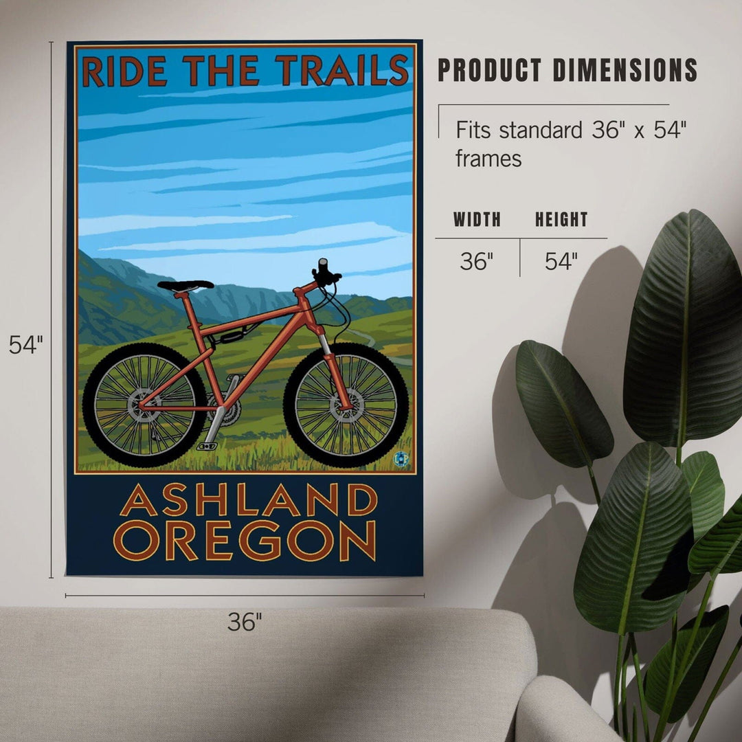 Ashland, Oregon, Mountain Bike Scene, Ride the Trails, Art & Giclee Prints Art Lantern Press 