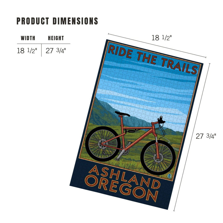 Ashland, Oregon, Mountain Bike Scene, Ride the Trails, Jigsaw Puzzle Puzzle Lantern Press 