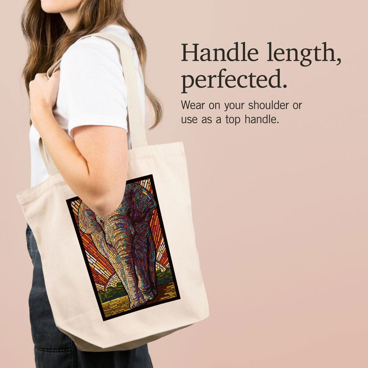 Asian Elephant, Paper Mosaic, Lantern Press Poster, Tote Bag Totes Lantern Press 