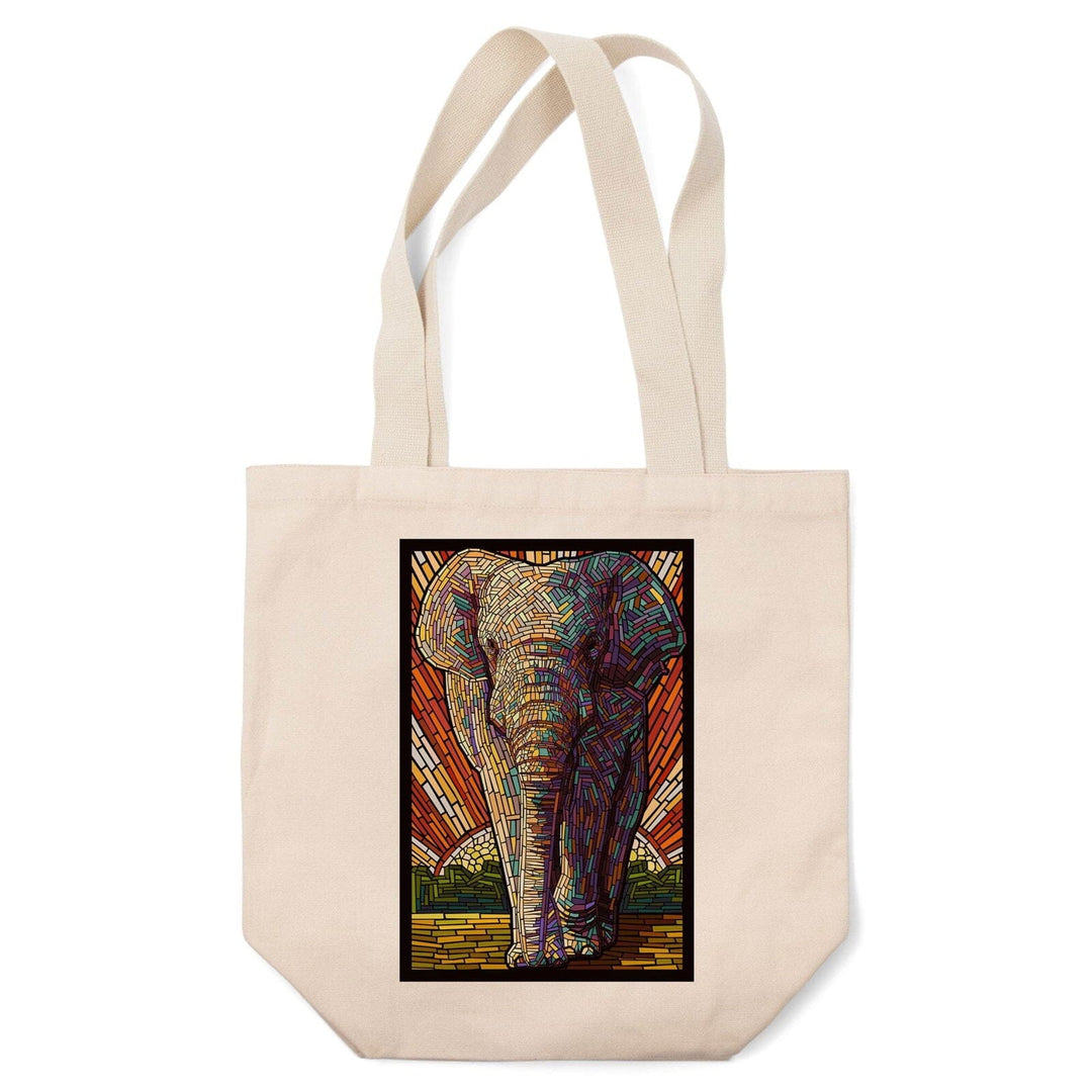 Asian Elephant, Paper Mosaic, Lantern Press Poster, Tote Bag Totes Lantern Press 