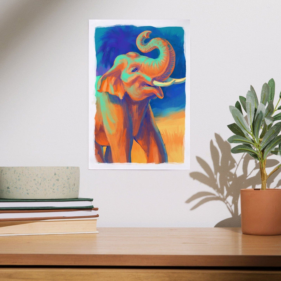 Asian Elephant, Vivid, Art & Giclee Prints Art Lantern Press 