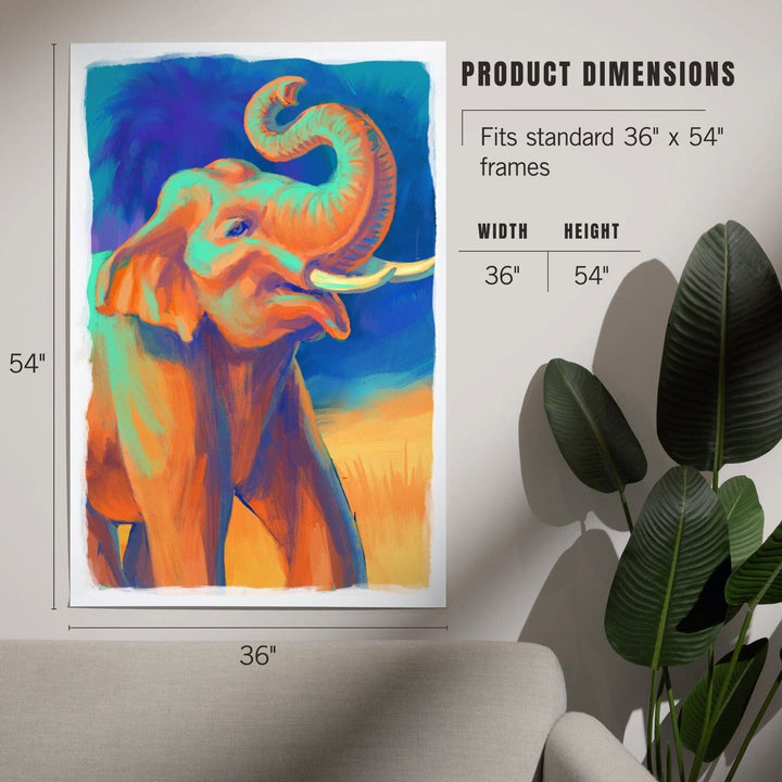 Asian Elephant, Vivid, Art & Giclee Prints Art Lantern Press 