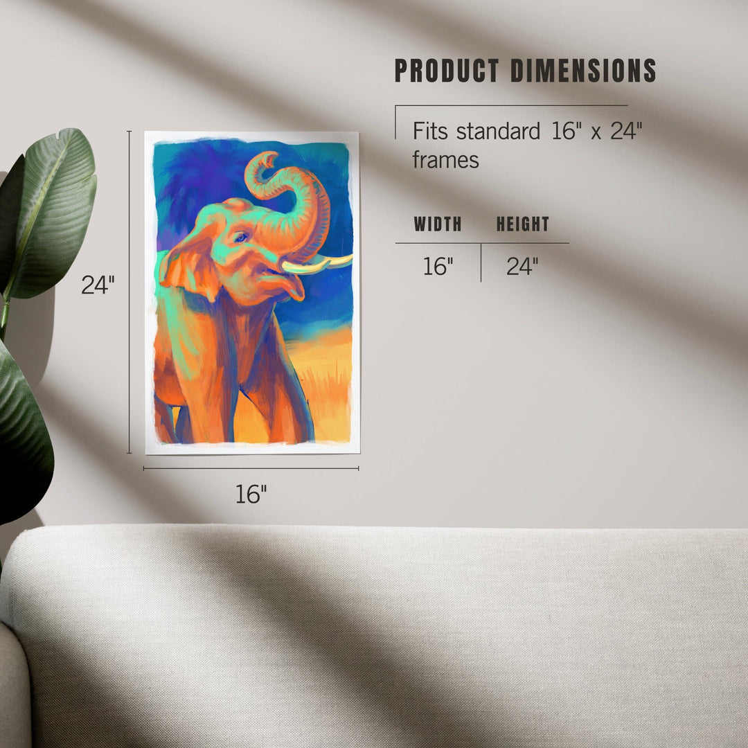 Asian Elephant, Vivid, Art & Giclee Prints Art Lantern Press 