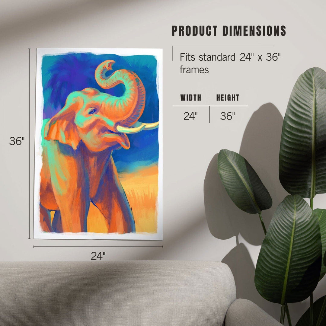 Asian Elephant, Vivid, Art & Giclee Prints Art Lantern Press 