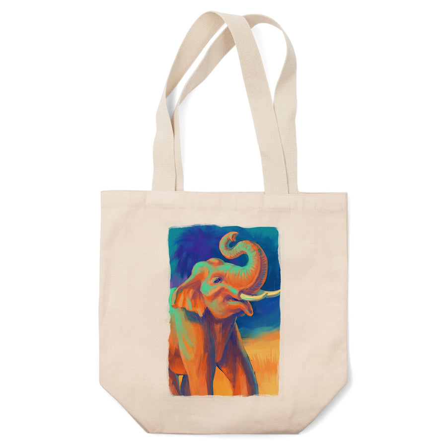 Asian Elephant, Vivid, Lantern Press Artwork, Tote Bag Totes Lantern Press 