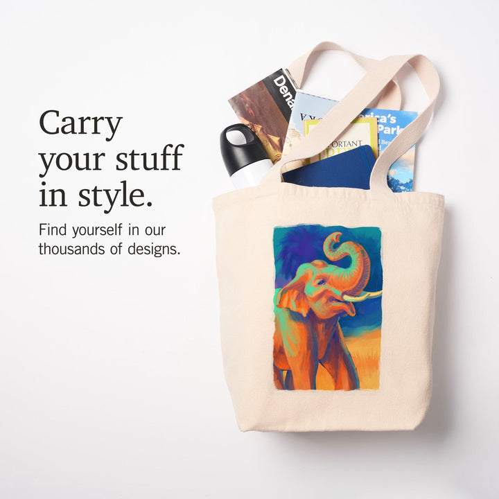 Asian Elephant, Vivid, Tote Bag Totes Lantern Press 