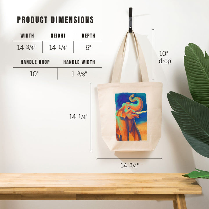 Asian Elephant, Vivid, Tote Bag Totes Lantern Press 