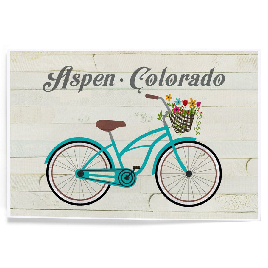 Aspen, Colorado, Beach Cruiser and Basket, The Simple Life, Art & Giclee Prints Art Lantern Press 