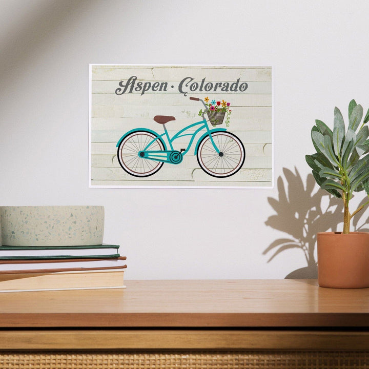 Aspen, Colorado, Beach Cruiser and Basket, The Simple Life, Art & Giclee Prints Art Lantern Press 