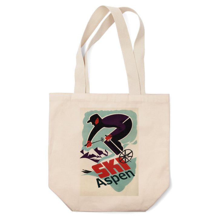 Aspen, Colorado, Ski in Colorado Vintage Skier, Tote Bag Totes Lantern Press 