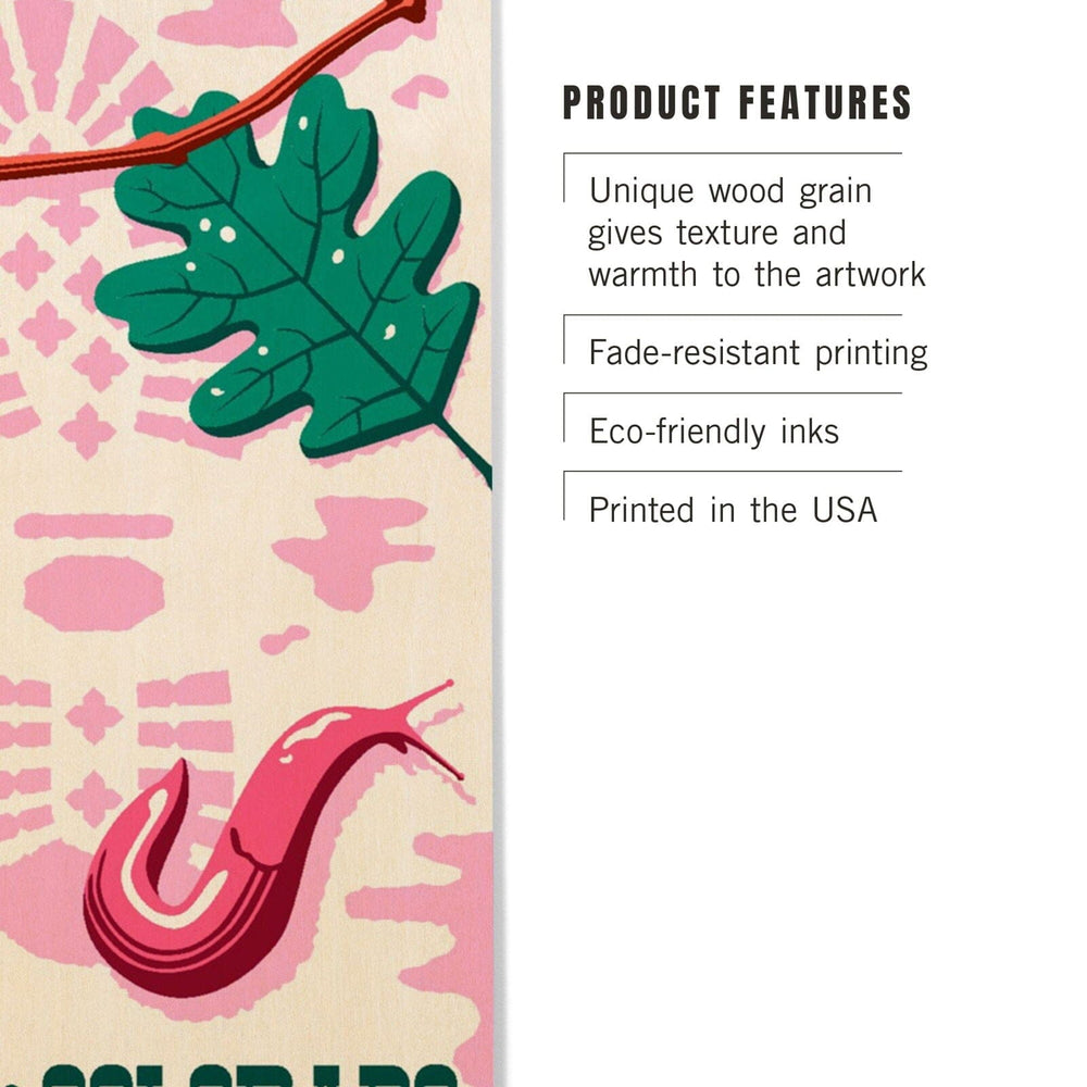 Aspen, Colorado, Take a Hike, Bootprint, Green & Pink, Vector, Lantern Press Artwork, Wood Signs and Postcards Wood Lantern Press 