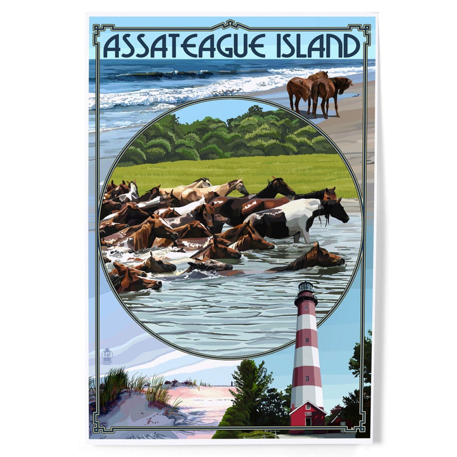 Assateague Island, Maryland, Montage, Art & Giclee Prints Art Lantern Press 