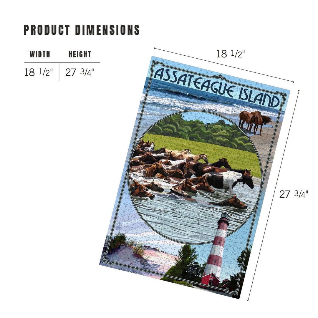 Assateague Island, Maryland, Montage, Jigsaw Puzzle Puzzle Lantern Press 