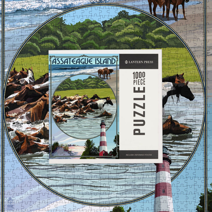 Assateague Island, Maryland, Montage, Jigsaw Puzzle Puzzle Lantern Press 