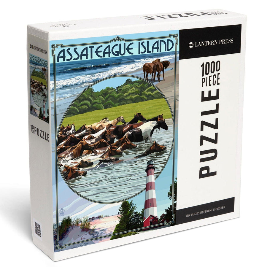 Assateague Island, Maryland, Montage, Jigsaw Puzzle Puzzle Lantern Press 