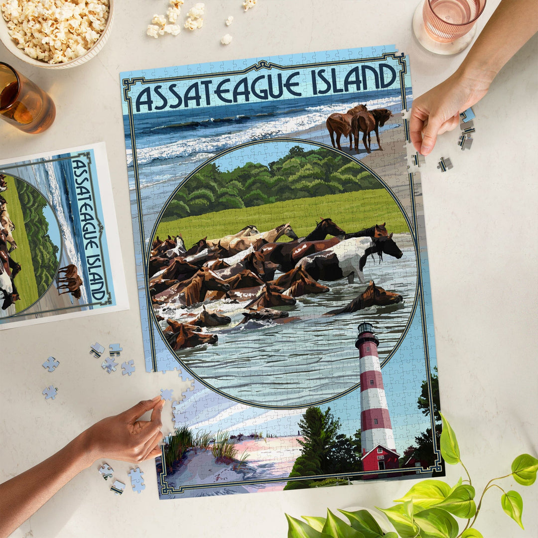 Assateague Island, Maryland, Montage, Jigsaw Puzzle Puzzle Lantern Press 