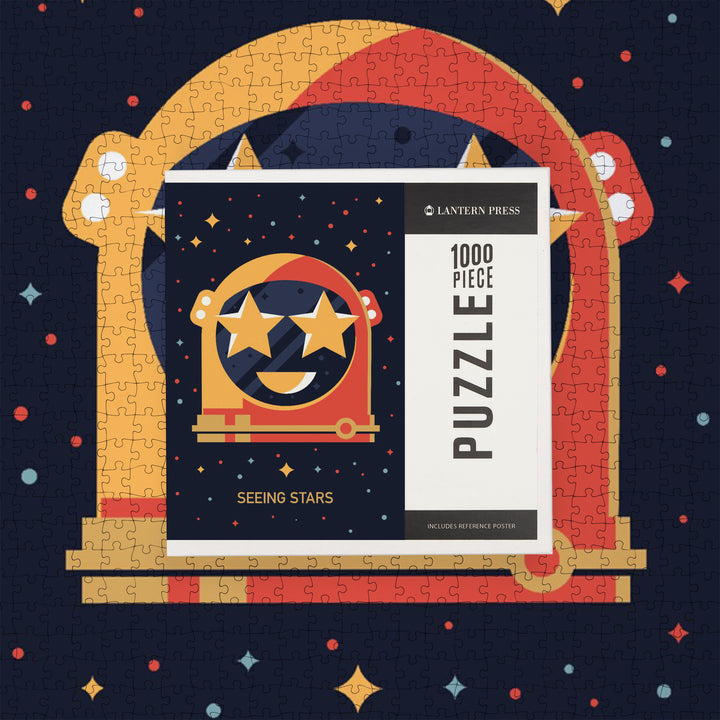 Astronaut Helmet, Seeing Stars, Jigsaw Puzzle Puzzle Lantern Press 