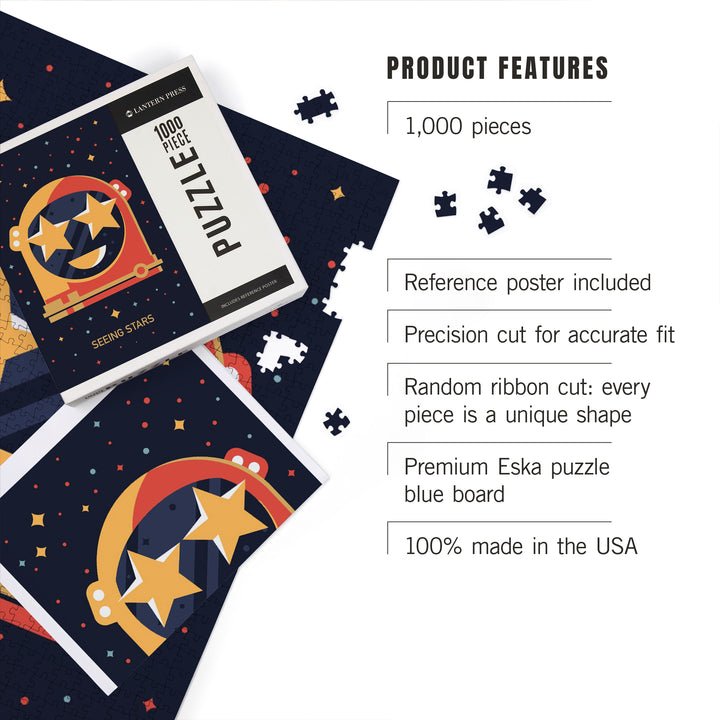 Astronaut Helmet, Seeing Stars, Jigsaw Puzzle Puzzle Lantern Press 