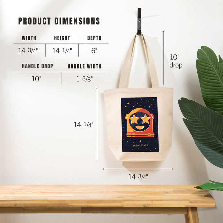 Astronaut Helmet, Seeing Stars, Tote Bag Totes Lantern Press 