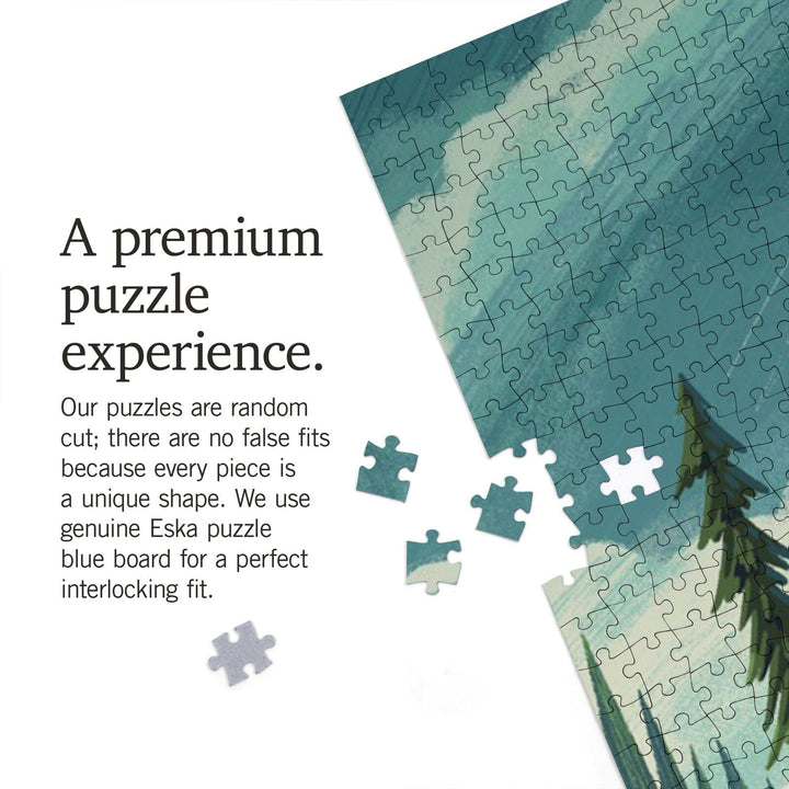 At Home Anywhere, Camper in Evergreens, Jigsaw Puzzle Puzzle Lantern Press 