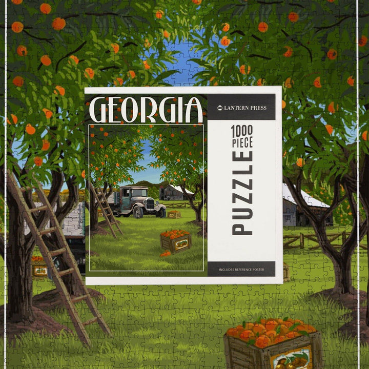 Atlanta, Georgia, Peach Orchard, Jigsaw Puzzle Puzzle Lantern Press 