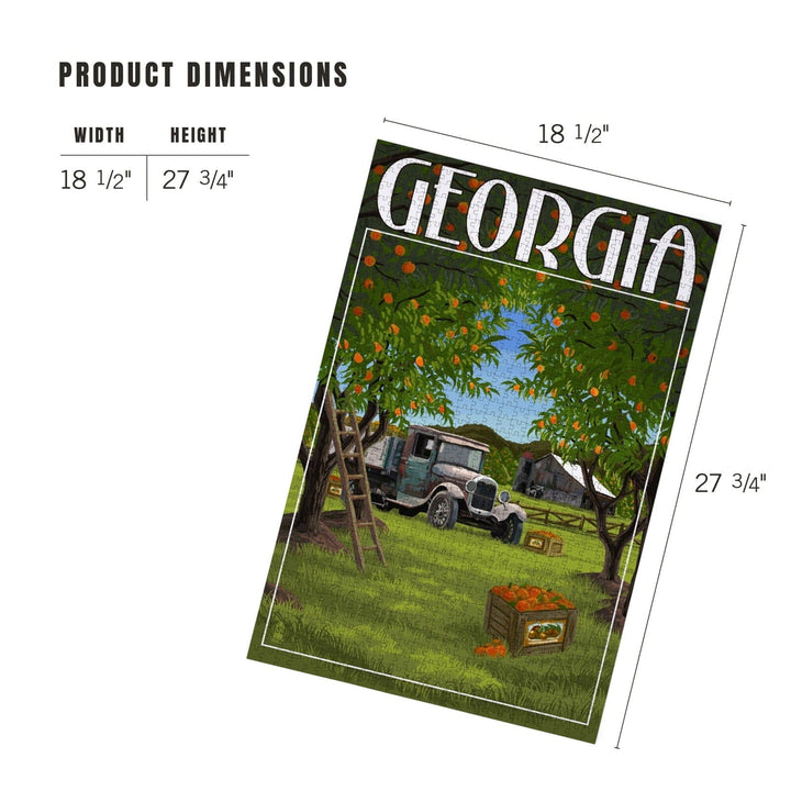 Atlanta, Georgia, Peach Orchard, Jigsaw Puzzle Puzzle Lantern Press 