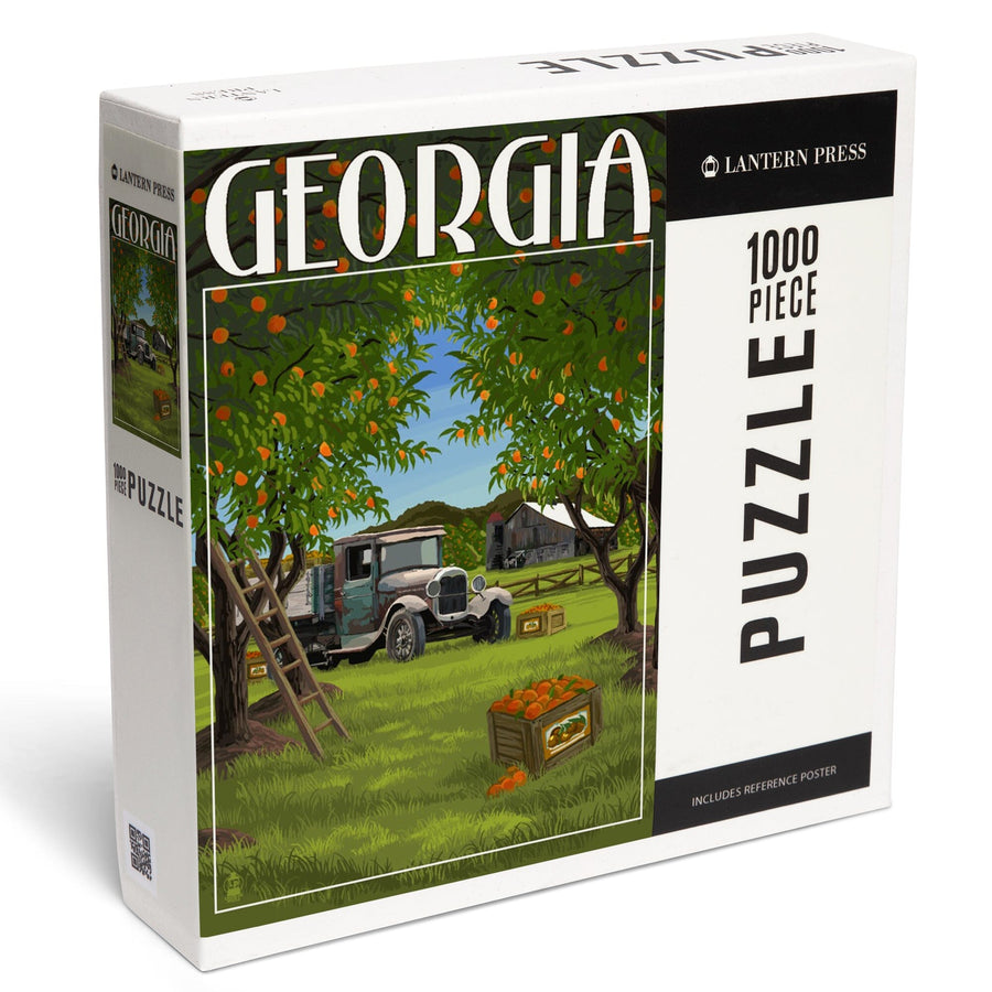 Atlanta, Georgia, Peach Orchard, Jigsaw Puzzle Puzzle Lantern Press 
