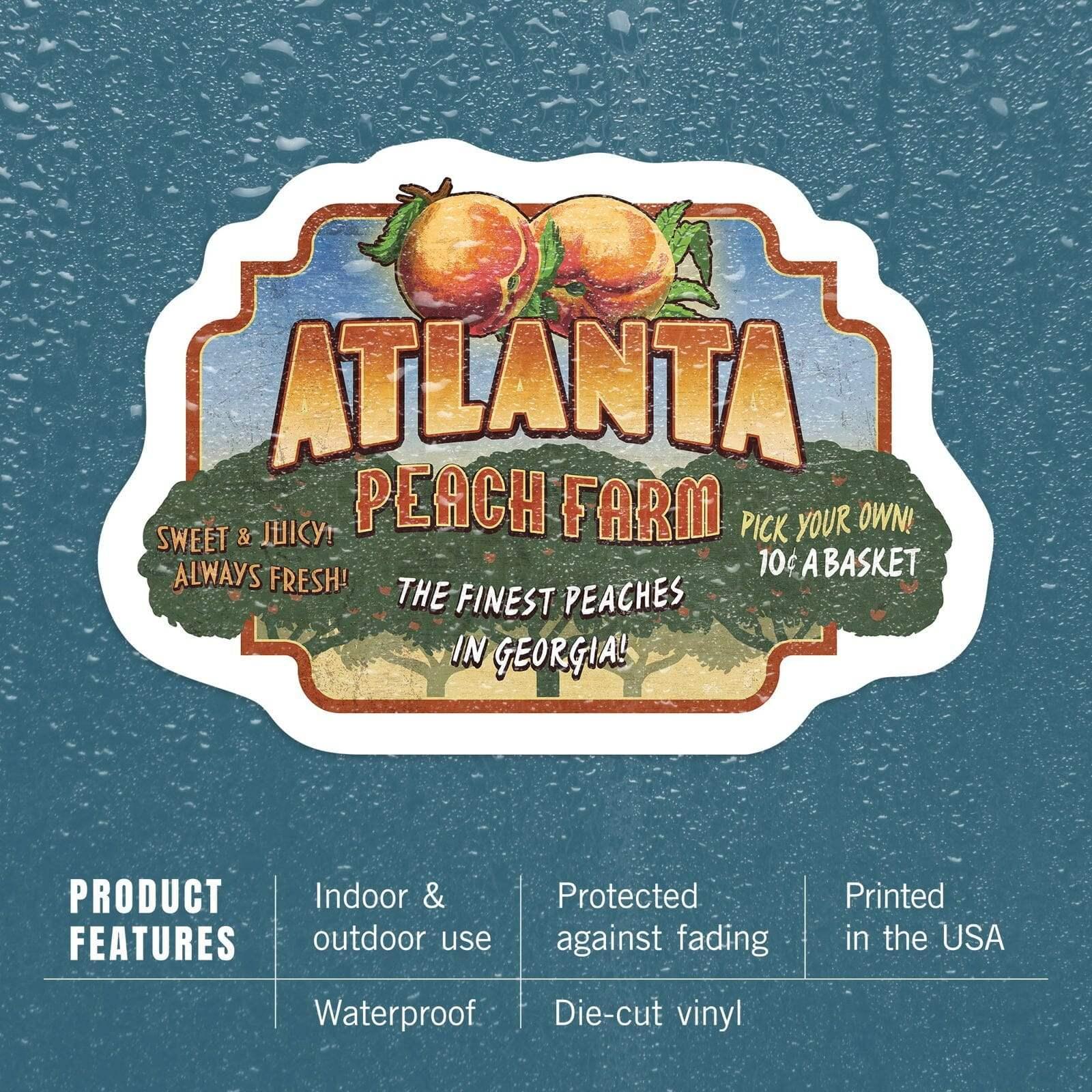 Atlanta, Georgia, Peaches Vintage Sign, Contour, outdoor vinyl