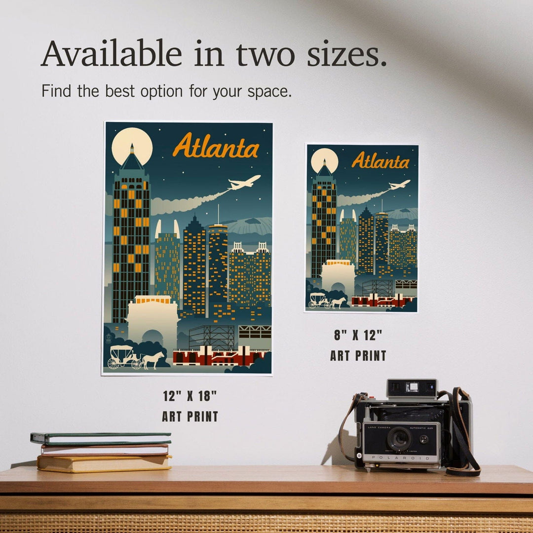 Atlanta, Georgia, Retro Skyline, Art & Giclee Prints Art Lantern Press 