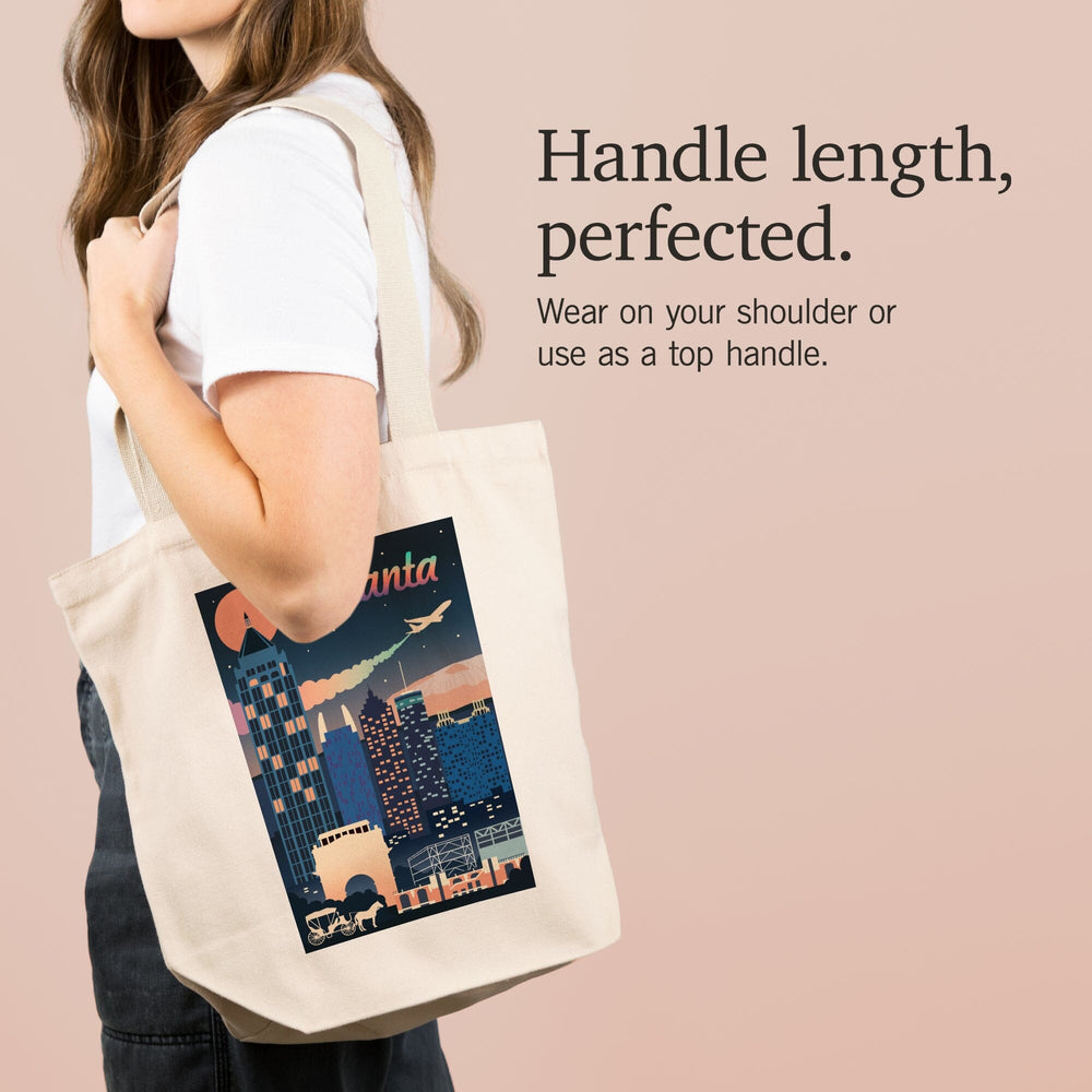 Atlanta, Georgia, Retro Skyline Chromatic Series, Tote Bag Totes Lantern Press 