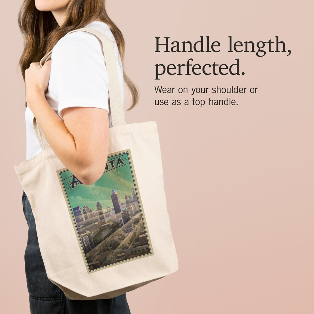 Atlanta, Georgia, Skyline, Litho, Tote Bag Totes Lantern Press 