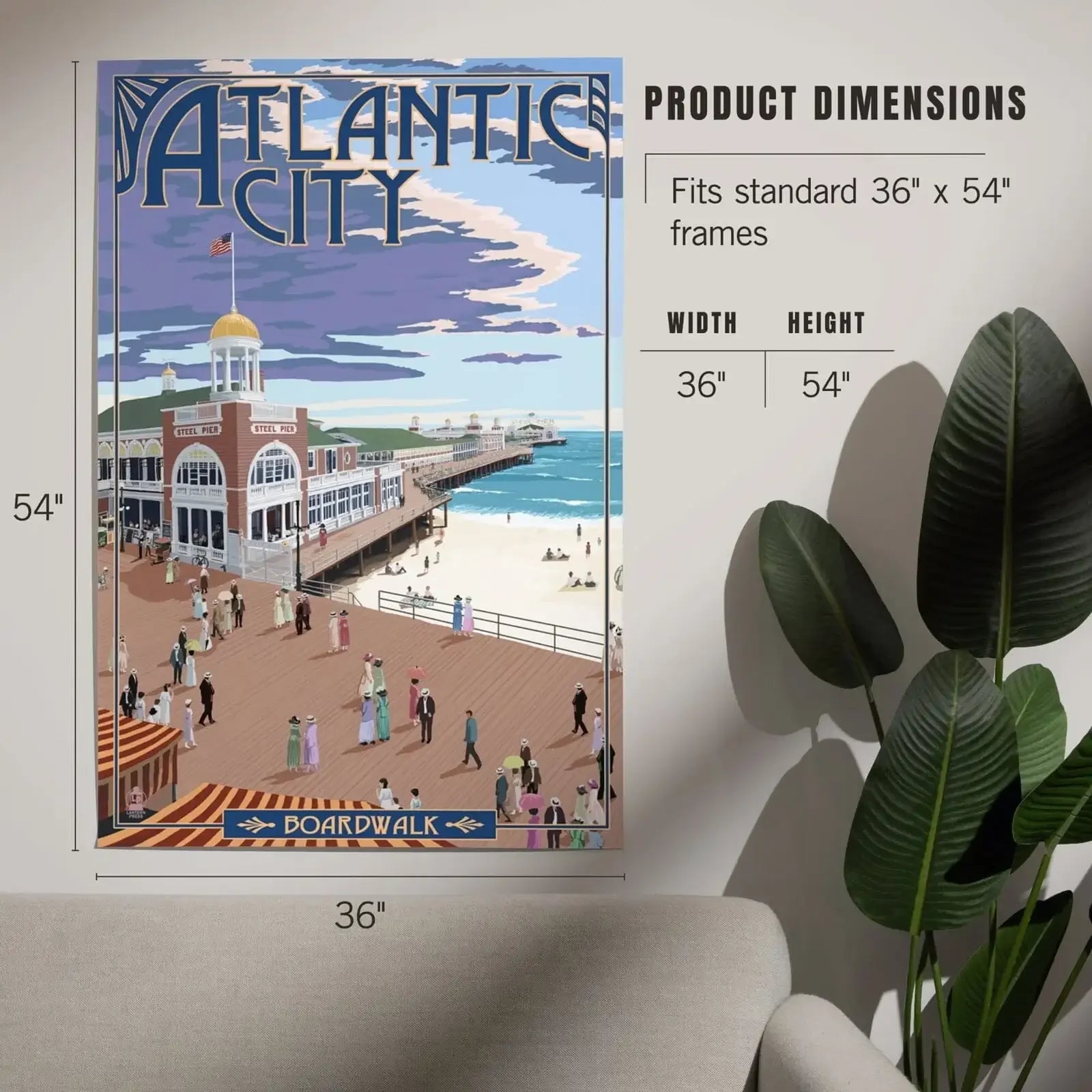 Atlantic City, New Jersey, Boardwalk art prints, metal signs