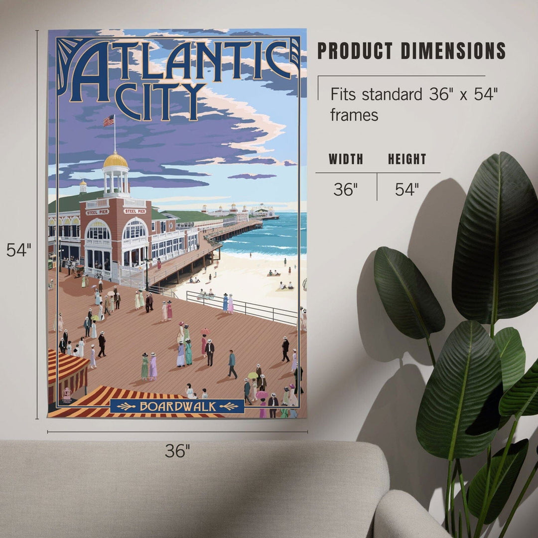 Atlantic City, New Jersey, Boardwalk, Art & Giclee Prints Art Lantern Press 