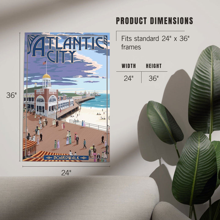 Atlantic City, New Jersey, Boardwalk, Art & Giclee Prints Art Lantern Press 