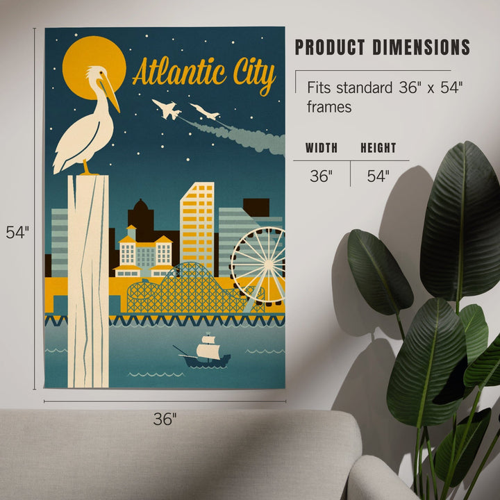 Atlantic City, New Jersey, Retro Skyline Classic Series, Art & Giclee Prints Art Lantern Press 