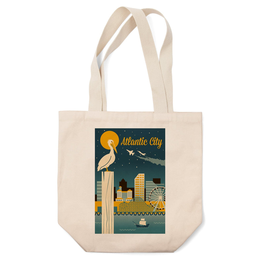 Atlantic City, New Jersey, Retro Skyline Classic Series, Tote Bag Totes Lantern Press 