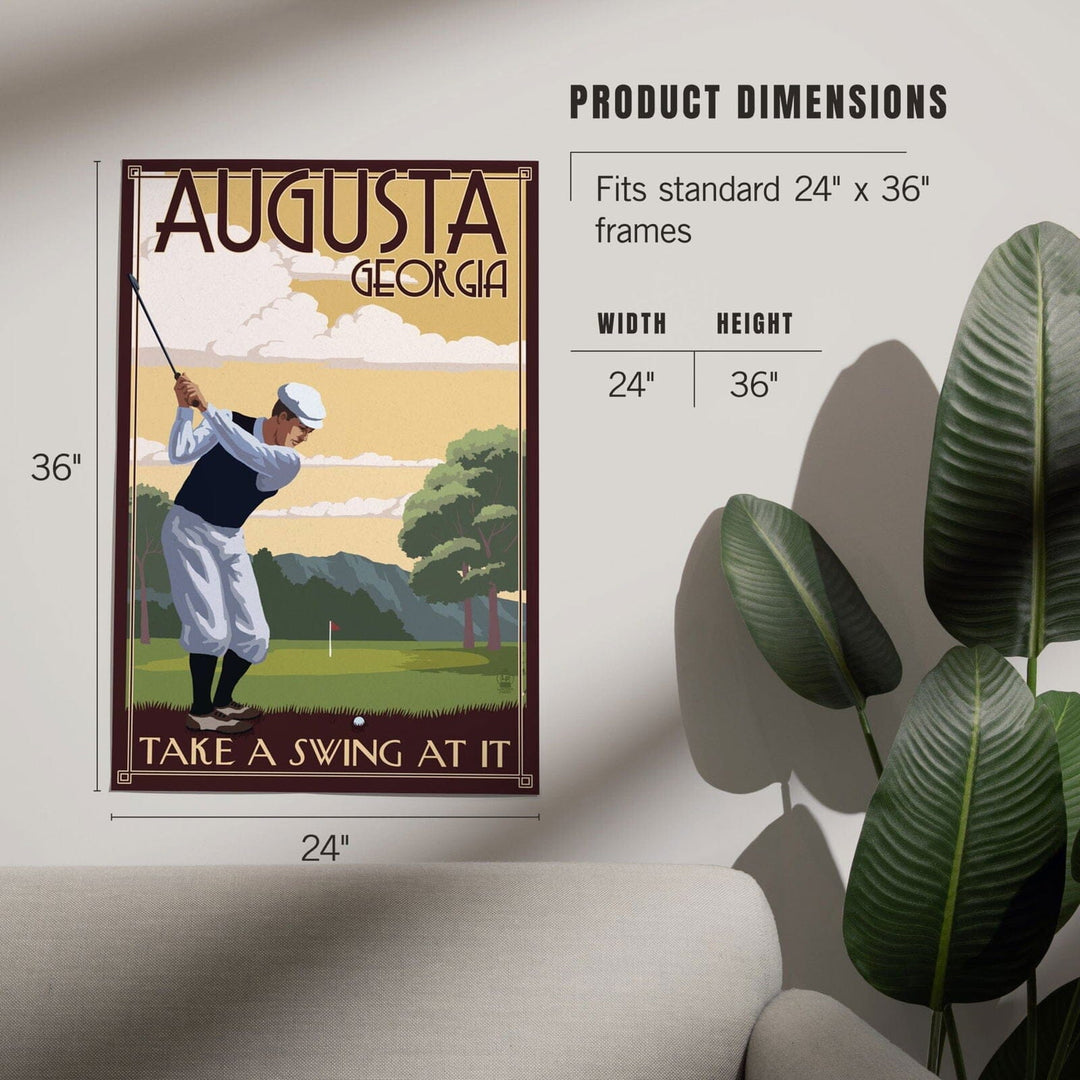 Augusta, Georgia, Take a Swing at It, Art & Giclee Prints Art Lantern Press 