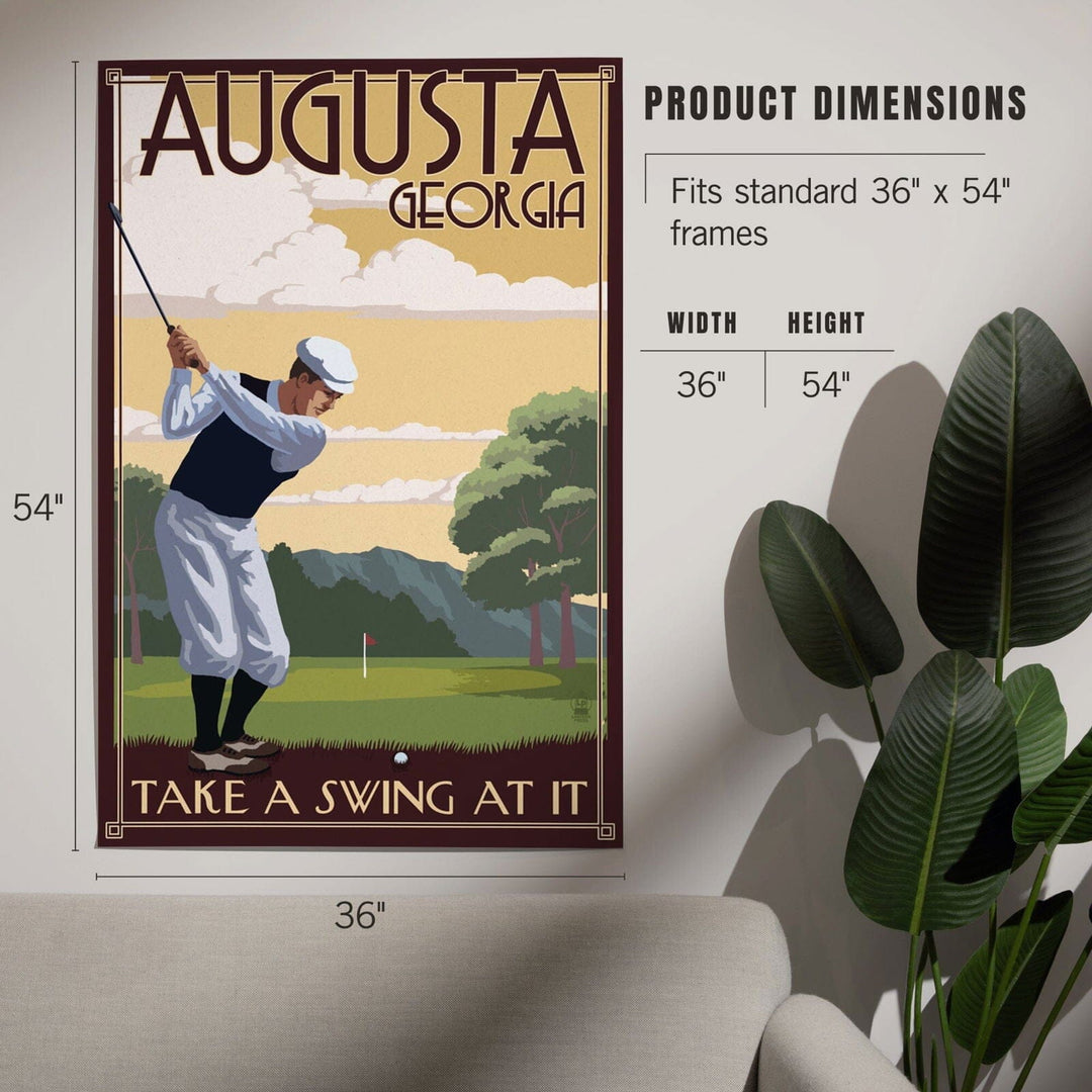 Augusta, Georgia, Take a Swing at It, Art & Giclee Prints Art Lantern Press 