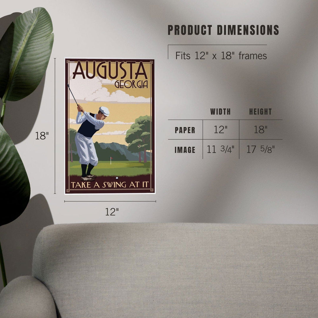 Augusta, Georgia, Take a Swing at It, Art & Giclee Prints Art Lantern Press 