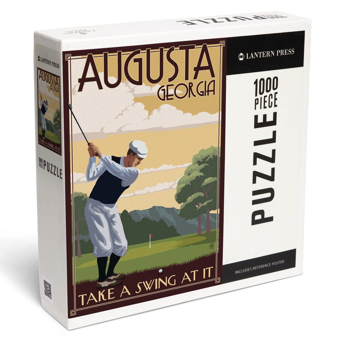 Augusta, Georgia, Take a Swing at It, Jigsaw Puzzle Puzzle Lantern Press 