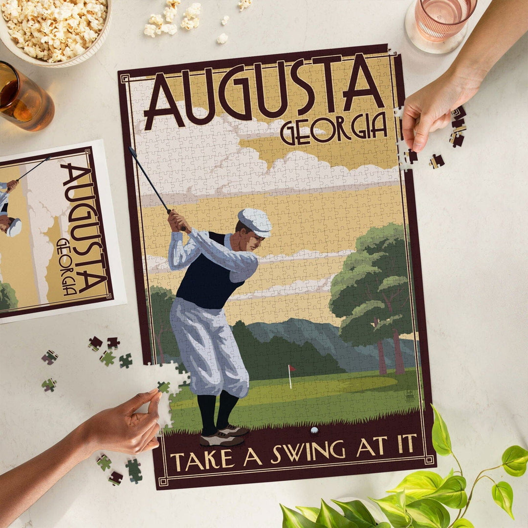 Augusta, Georgia, Take a Swing at It, Jigsaw Puzzle Puzzle Lantern Press 