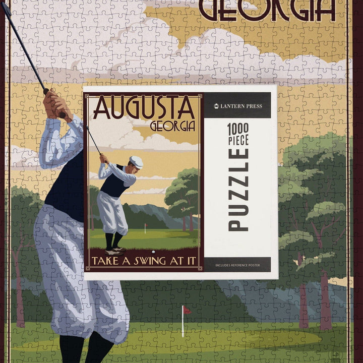 Augusta, Georgia, Take a Swing at It, Jigsaw Puzzle Puzzle Lantern Press 