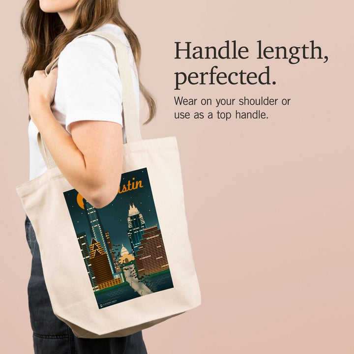 Austin, Retro Skyline, Tote Bag Totes Lantern Press 