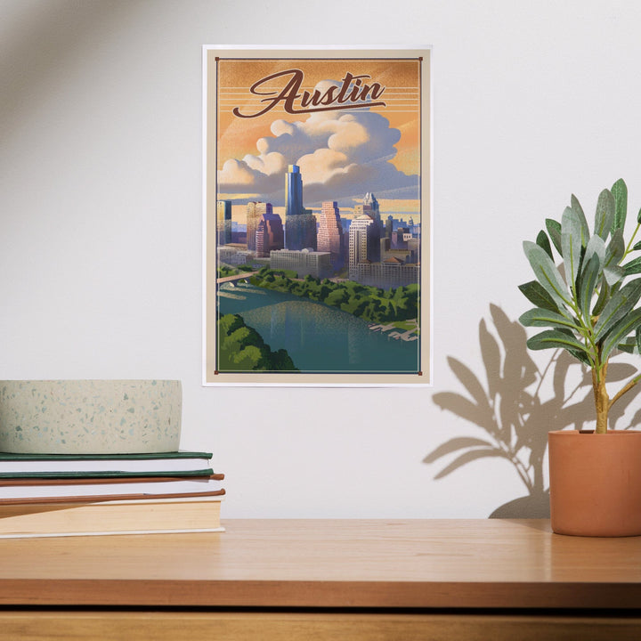 Austin, Texas, Lithograph, City Series, Art & Giclee Prints Art Lantern Press 